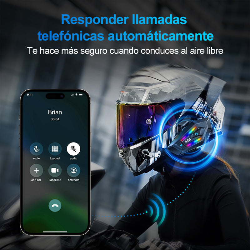 Intercomunicador Audífonos Bluetooth Para Casco De Moto A18