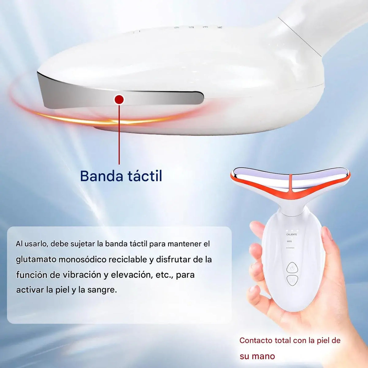 Masajeador Facial LED con Vibración – Cuidado Facial Profesional en Casa 🎁 HOY 30%DCTO