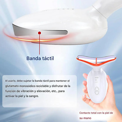 Masajeador Facial LED con Vibración – Cuidado Facial Profesional en Casa 🎁 HOY 30%DCTO