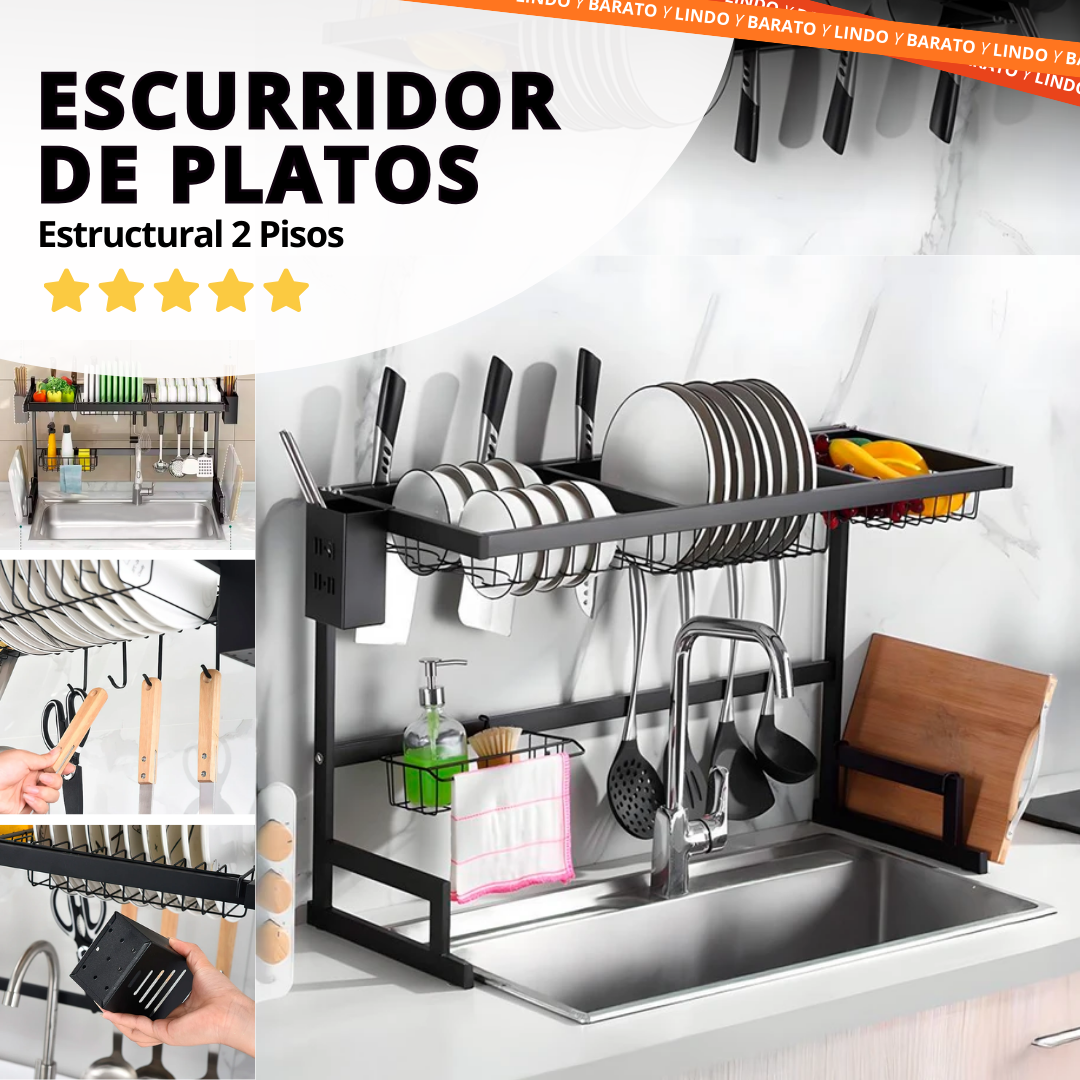 Resistente Escurridor de Platos -  Estructural 2 Pisos